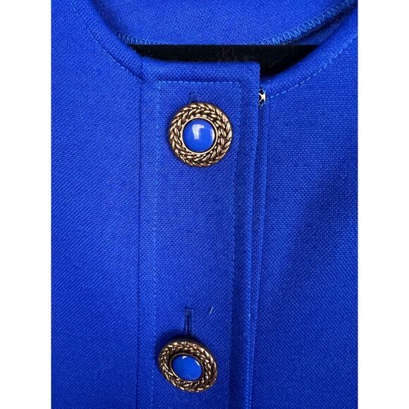 Vintage Brownstone Studio New York Shift Dress Blue Button Up Career Size 14 - Picture 4 of 10